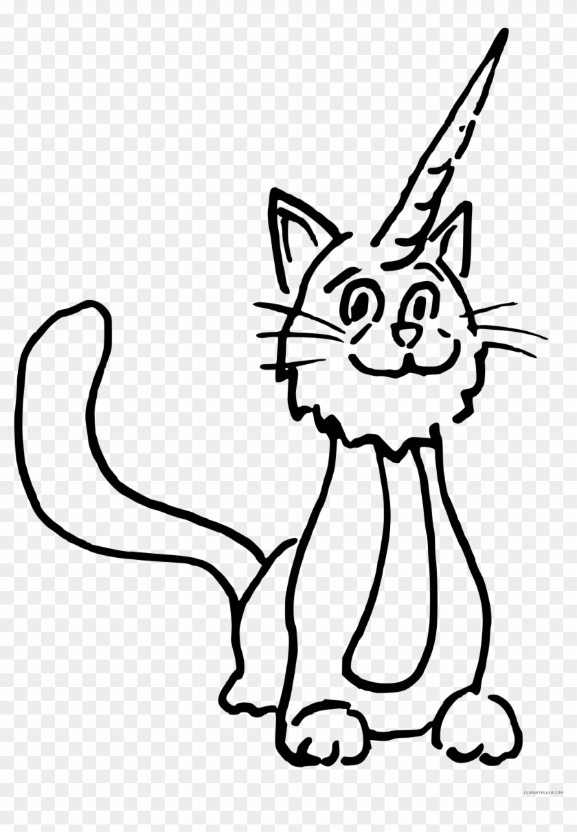 Cat Huge Animal Free Black White Clipart Images Clipartblack - Clip Art #1303290