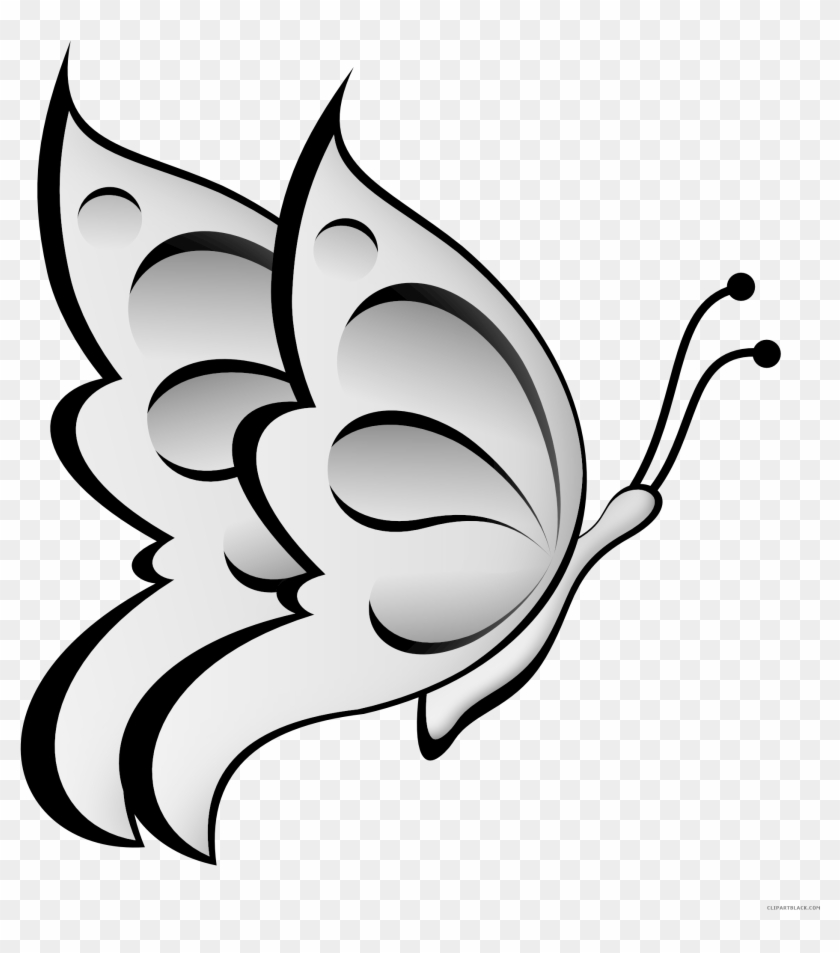 Butterfly Huge Animal Free Black White Clipart Images - Butterfly Clip Art #1303292