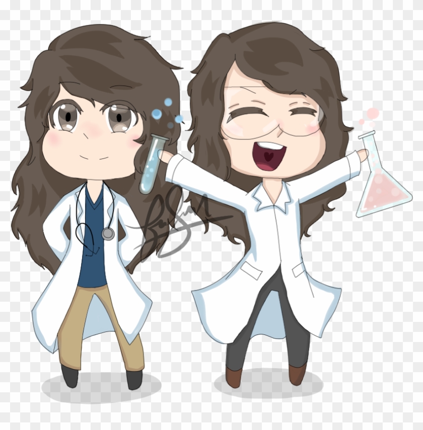 Chibi Doctor And Chemist By Derpyotakunerd - Drawing - Free Transparent PNG  Clipart Images Download