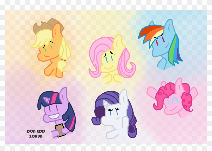 Doneddzorua, Cartoon, Cute, Fluttershy, Mane Six, Pinkie - Cartoon #1303570