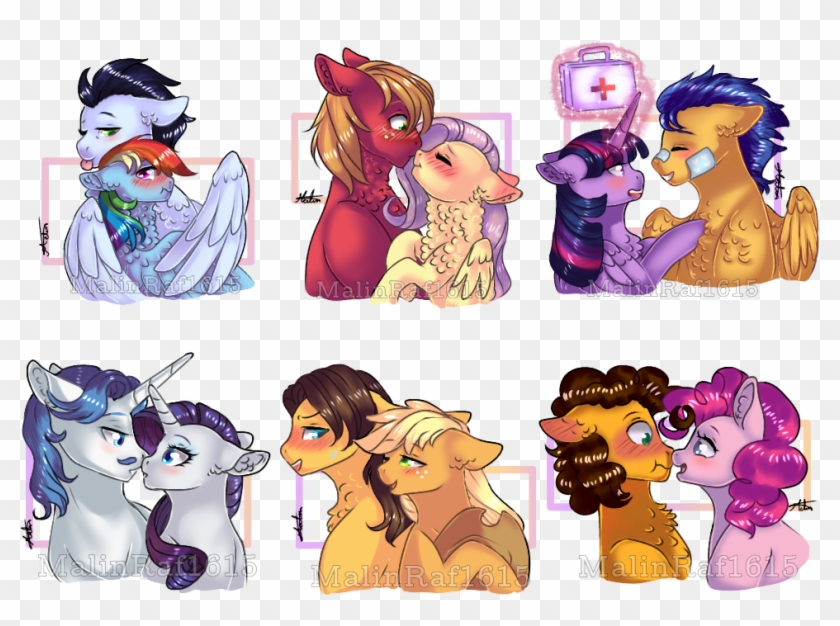 Mane Six Shipps By Malinraf1615 - Cartoon #1303679