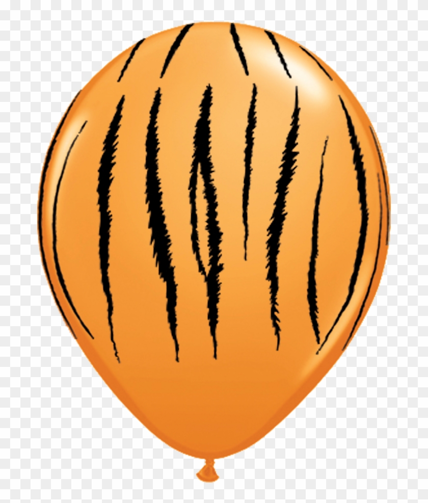11" Tiger Stripe Balloon - 6 Pack Jungle Tiger Stripes Latex Balloons #1303695