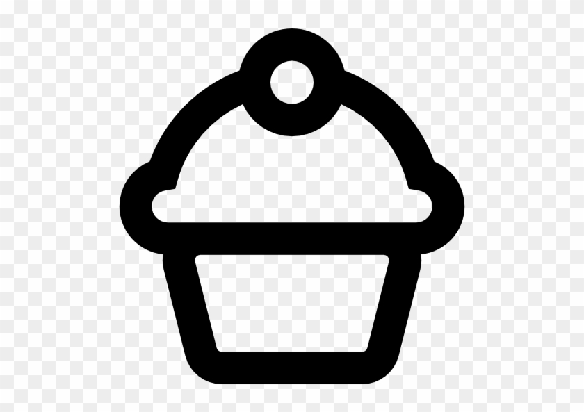Cupcake Outline Free Icon - Cupcakes Icon #1303734