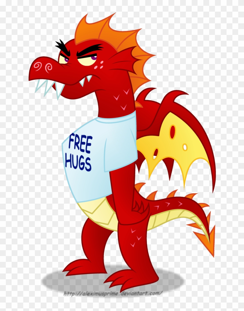 Aleximusprime, Dragon, Free Hugs, Garble, Garble's - Dragon Wearing A Shirt #1303790