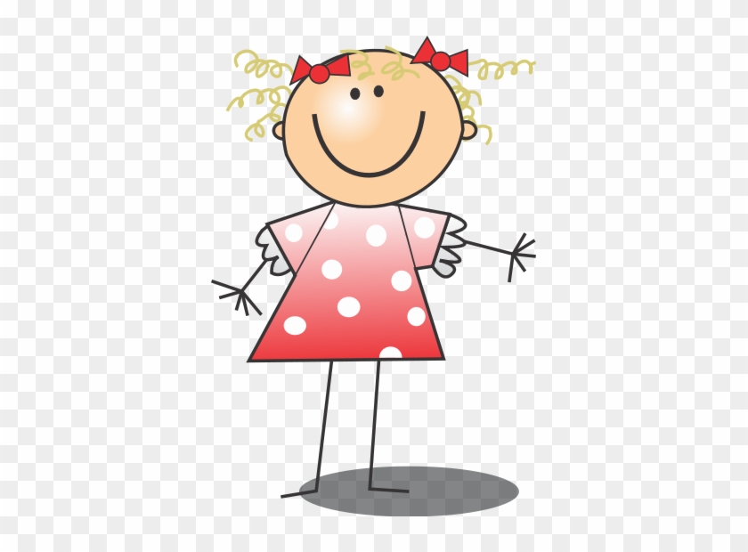 Cartoon Girl Smiling Clip Art - Cartoon Stick Figure Girl Charms #1303824