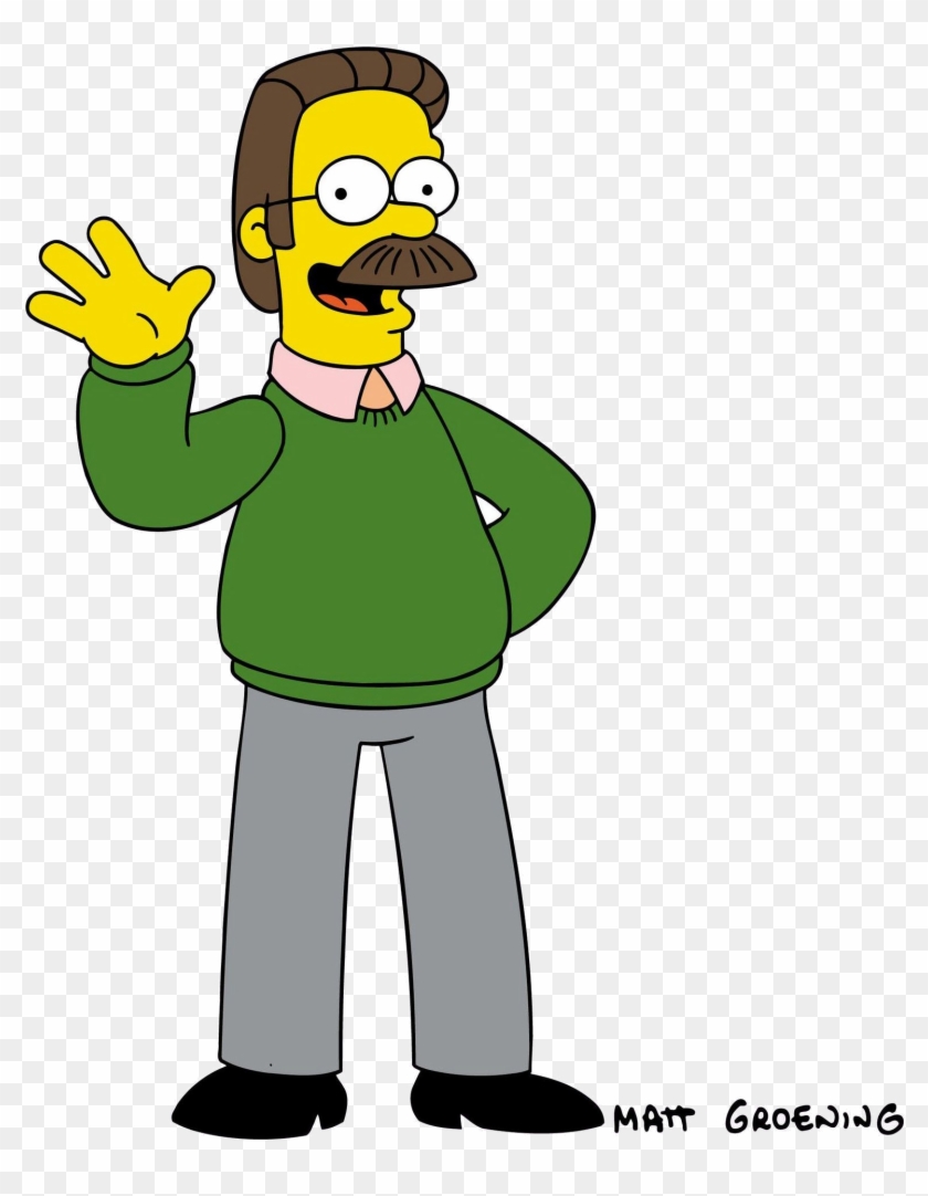 Ned Flanders Cartoon Character Moustache - Ned Flanders Howdy Neighbour #1304056