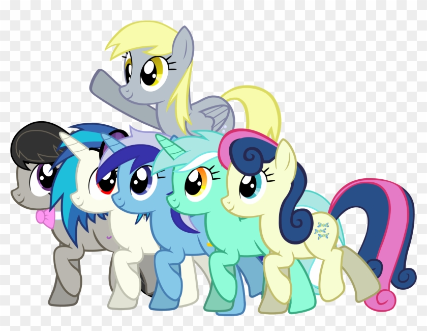 Background Mane 6 Group Shot Smile Parade From The - Cartoon #1304089