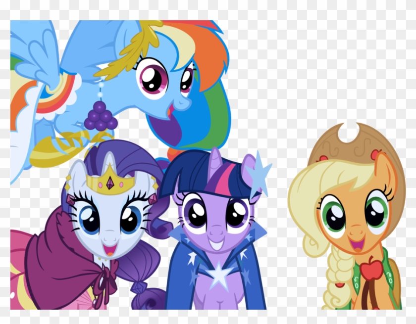Mane 4 Out Of 6 At The Gala By Wakkaex - My Little Pony Friendship #1304160