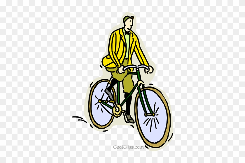 Man Riding Old Fashioned Bicycle Royalty Free Vector - Hybrid Bicycle #1304285