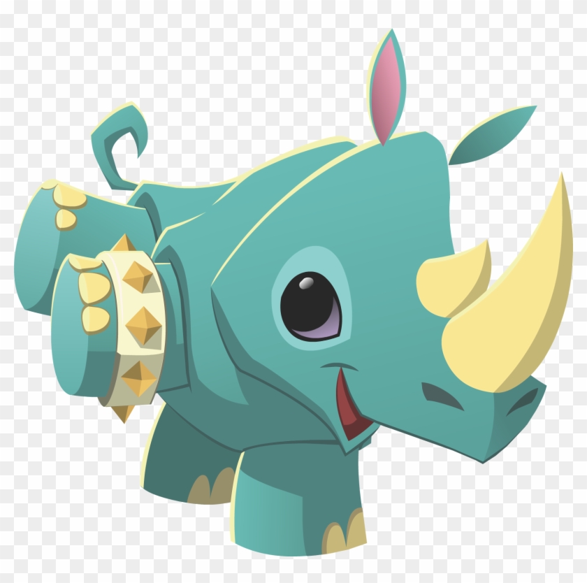 Rhino Wearing Spike - Animal Jam Pet Rhino #1304292