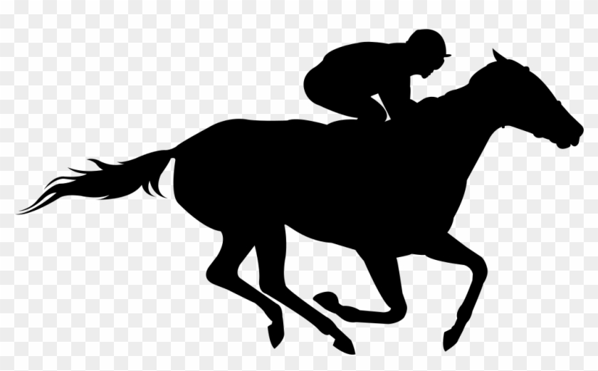 Horse Racing The Kentucky Derby Clip Art - Horse And Jockey Silhouette #1304505
