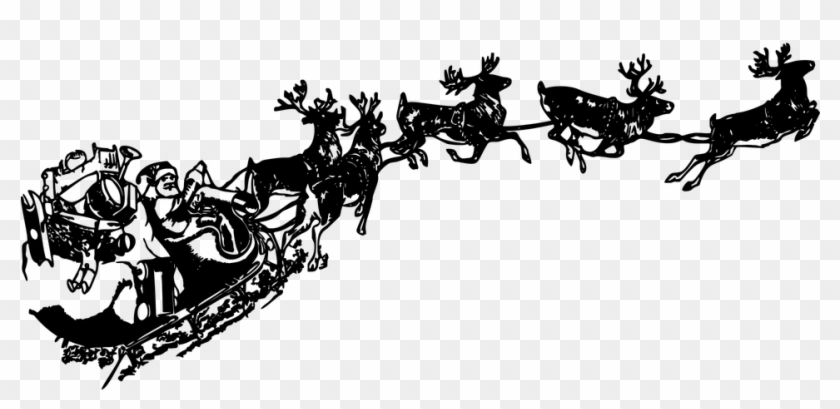 Vintage Santa Claus Sleigh - Santa Sleigh Png Transparent #1304537