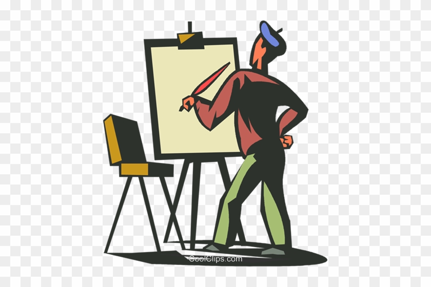 Artist With An Easel Royalty Free Vector Clip Art Illustration - Poster Contest #1304729