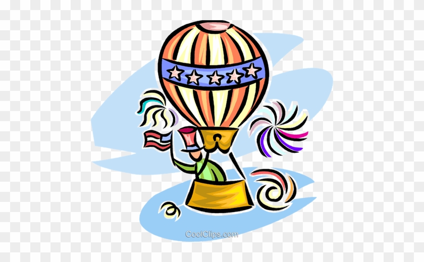 Hot Air Balloon/ Independence Day Royalty Free Vector - Heißluftballon Clipart #1304829
