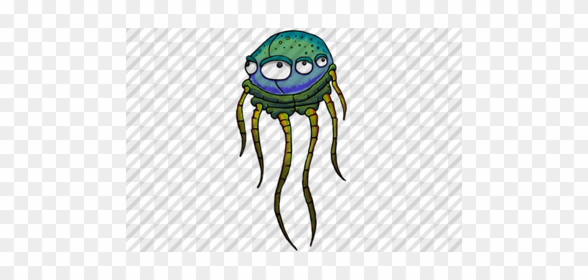 Hand-drawn Cartoon Alien Jellyfish By Aaron Goodson - Illustration #1305398
