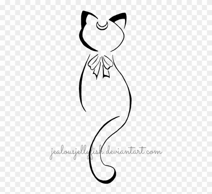 Luna Tattoo By Jealousjellyfish Sailor Moon Cat Tattoo Free Transparent Png Clipart Images Download