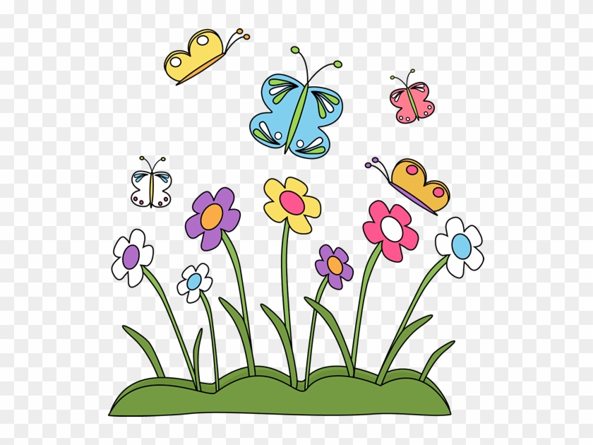 Free Spring Border Clip Art - My Book Of Flowers: In English, Spanish, #1305544