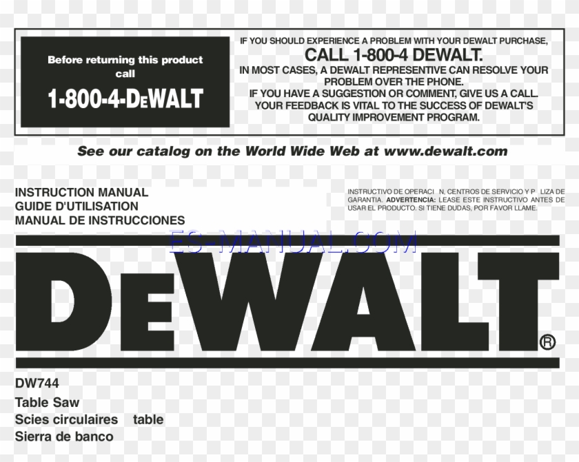 Leer Online Manual De Instrucciones Para Dewalt Dw744 - Dewalt 2 Miter Saw Trigger Switches 153609-00 #1305606