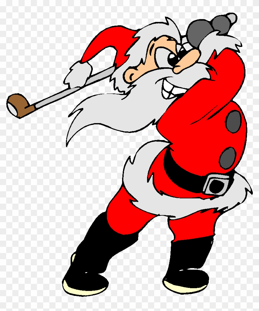 See Here Golf Clip Art Free Downloads - Golfing Santa #1305637