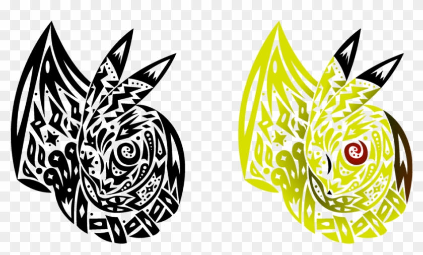 Pikachu And Charmander - Pokemon Tribal Tattoo Pikachu #1305686