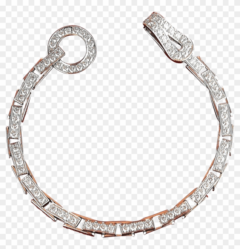 20 Ctw Diamond Agrafe Designer Bracelet ~ 18k Gold - Necklace #1306108