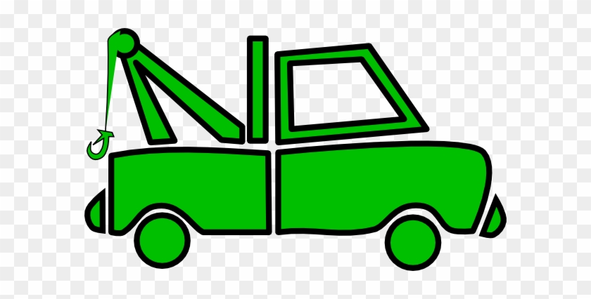 Green Tow Truck Clip Art - Clip Art #1306250