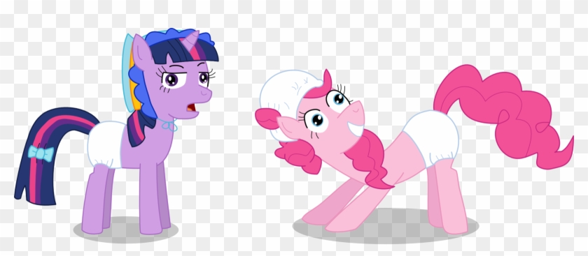 Twilight Sparkle And Pinkie Pie With Diapers By Mighty355 - My Little Pony Pinkie Pie Diaper #1306583