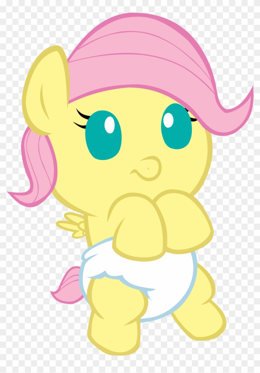 Cute Baby Fluttershy Surprised By Megarainbowdash Cute - Fluttershy As A Baby #1306632