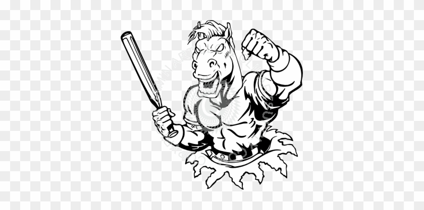 Horse With Baseball Bat #1306692