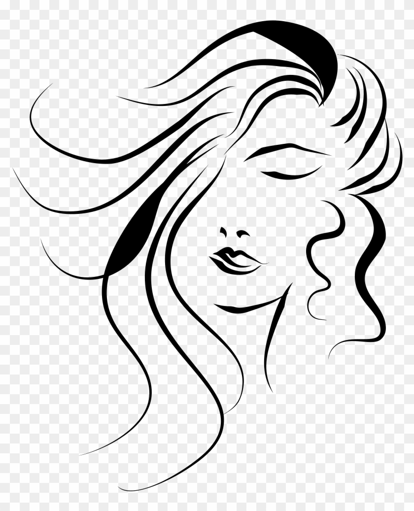 Woman's Face Line Art - Vector Woman Face Png #1306747