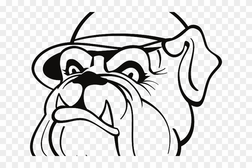 Drawn Bulldog Outline - Bull Dog With A Hat Drawing #1306823