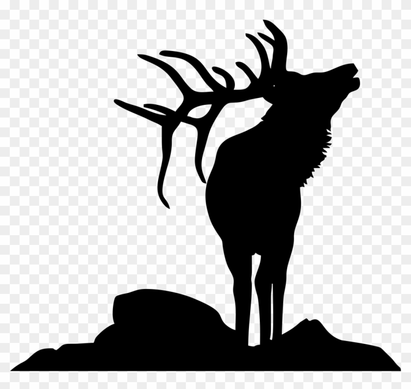 See Here Free Clip Art Deer Silhouette - Elk Silhouette #1306836