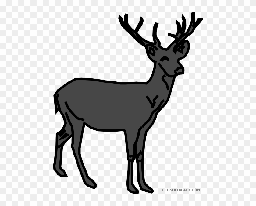 Cute Deer Animal Free Black White Clipart Images Clipartblack - Deer Silhouette Png #1306848