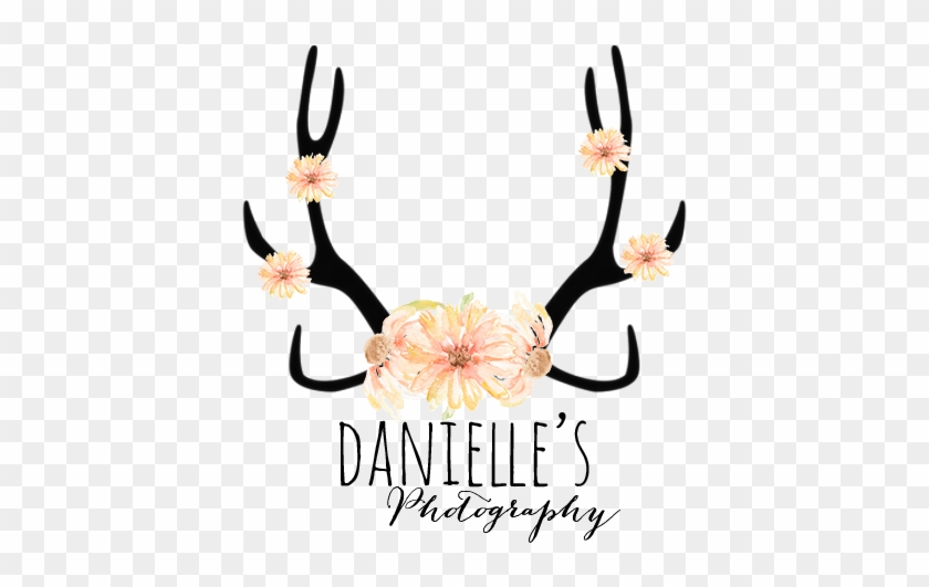 Png Deer Antlers With Flowers #1306858