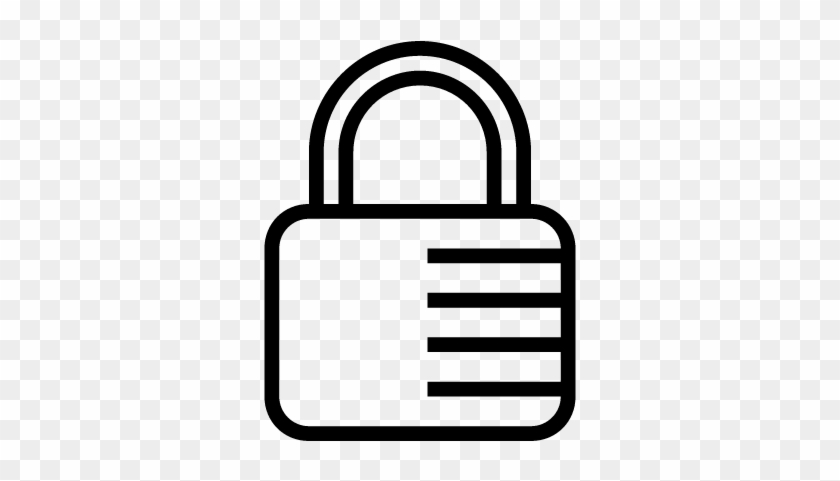 Locked Combination Padlock Stroke Vector - Contorno Candado #1306953