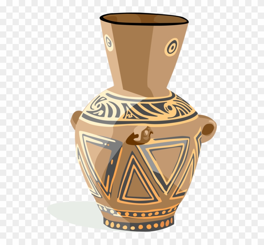 Vector Illustration Of Ancient Egyptian Pottery Vase - Pottery #1307134