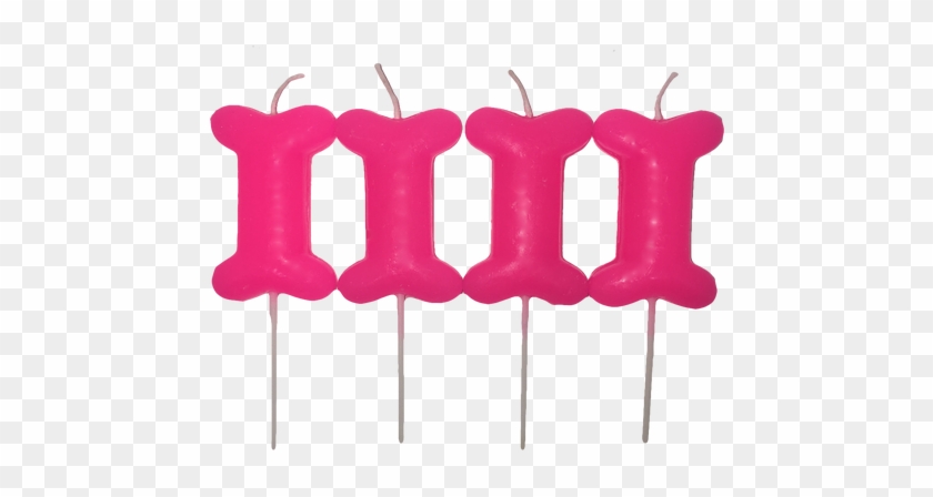 Dog Bone Shape Candle - Pawsome Doggie Pink Dog Bone Shape Birthday Candles #1307294