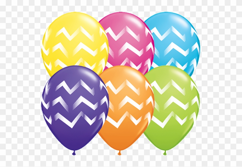 Chevron Stripe Balloons - Chevron Stripes Latex Balloons | 6 Count | 11" | Qualatex #1307567