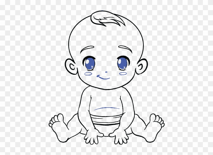 Baby Drawing New Cute Sleeping Simple Cartoon Vector - Draw A Baby Easy #1307871