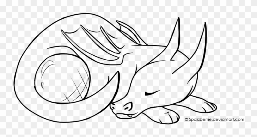 Free Sleeping Gem Dragon Lineart By Kiterrax - Stained Glass #1307885