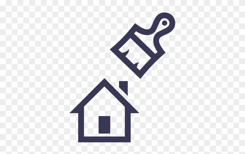 Icon Of A Roller And A Paint Brush To Represent Painting - Windows 10 Home Icon #1307899