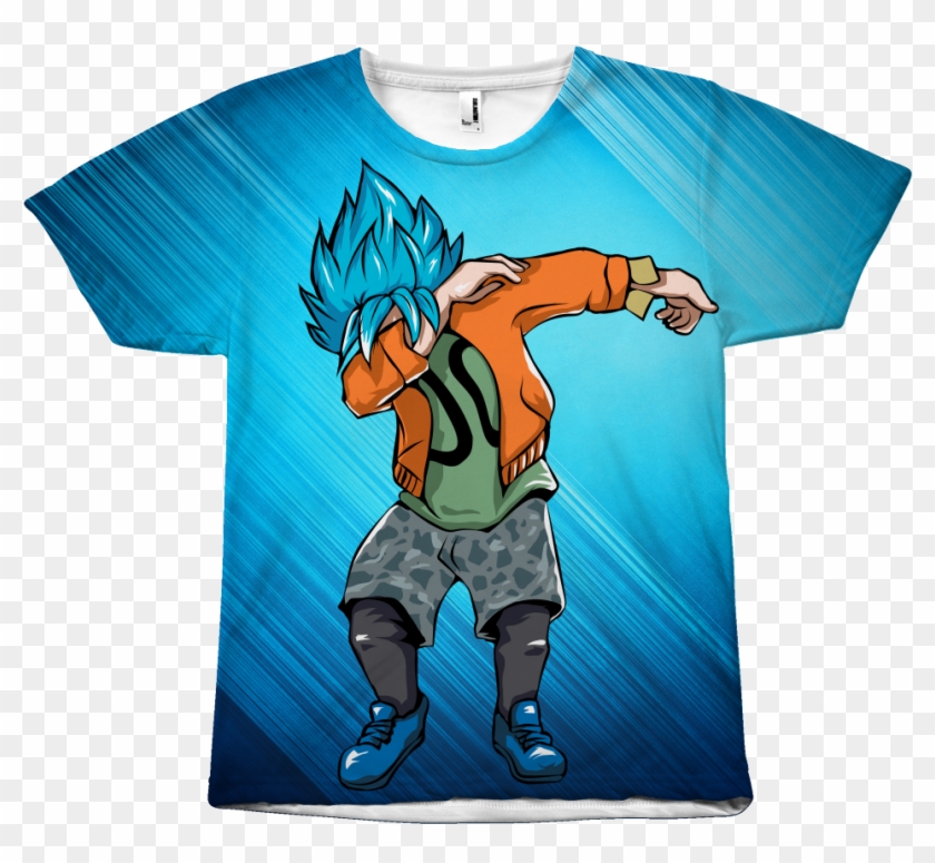 Spec All Over Print 1 Sided Sublimation T Shirt A Tee - Goku Ssj Blue Dab #1307985