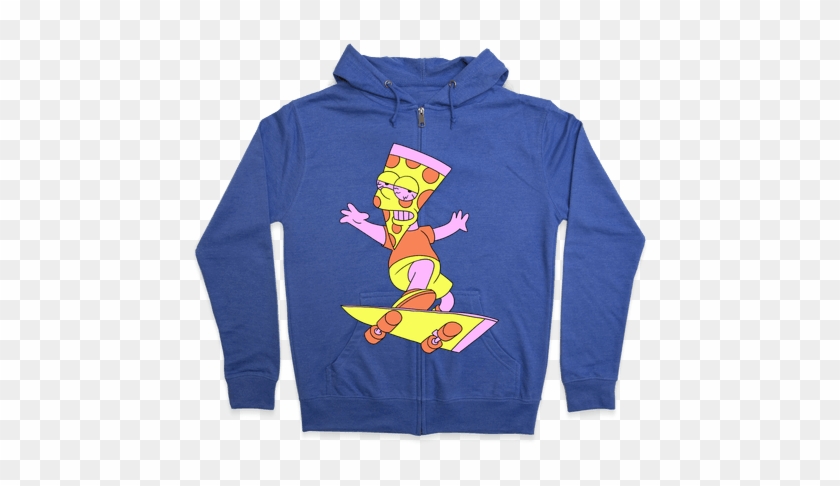 Pizza Cartoon Stoner Boy Zip Hoodie - Pansexual Pride Sweater Transparent Background #1308072