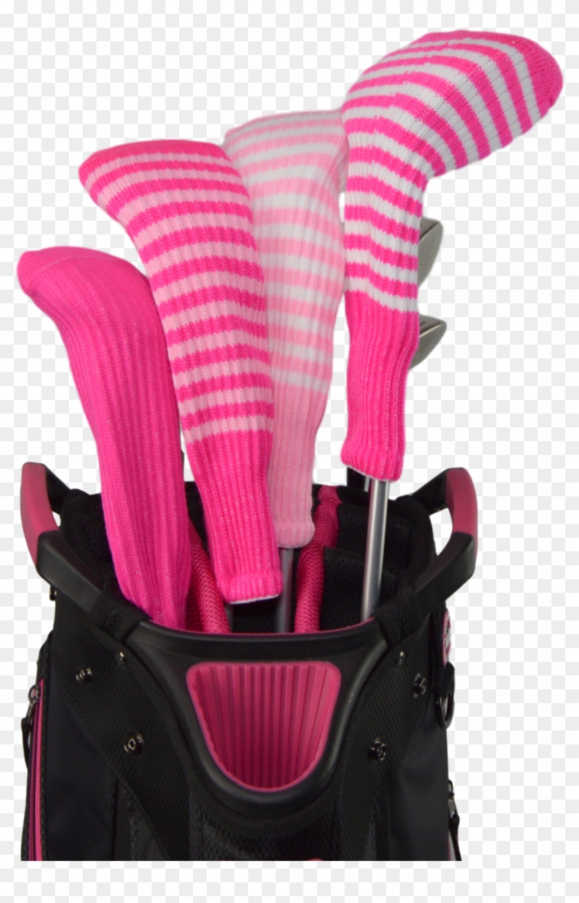 Ruby Pink And Light Blue Club Sock Golf Headcover - Ruby Pink And Light Blue Club Sock Golf Headcover #1308131