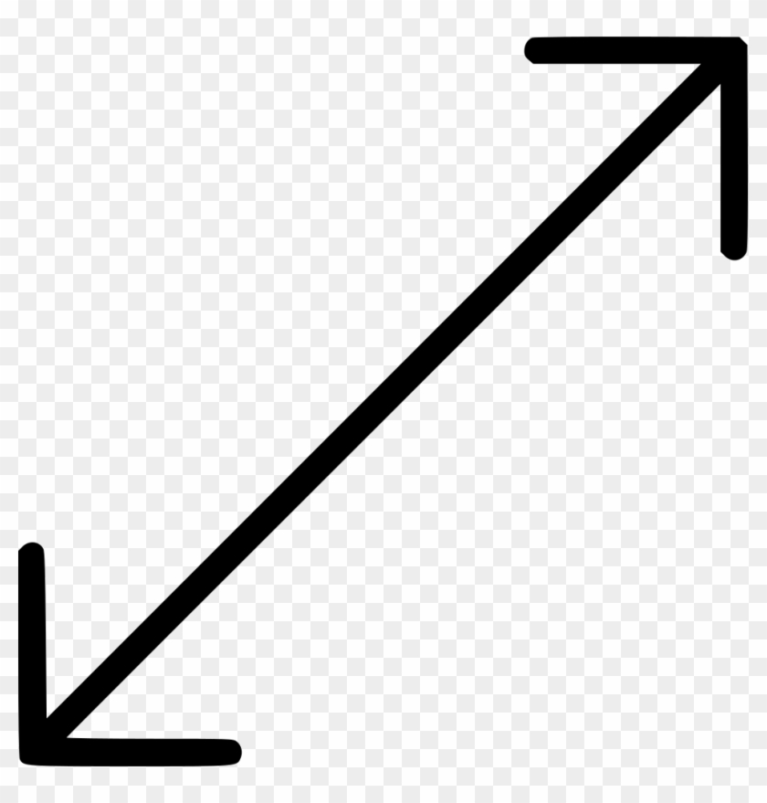 Diagonal Arrow Scale Transform Move Corner Comments - Arrow Black And White #1308217