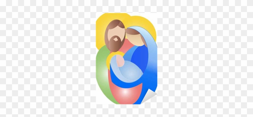 Simple Colorful Holy Family Mary Joseph And Jesus Christmas - Jesus #1308242