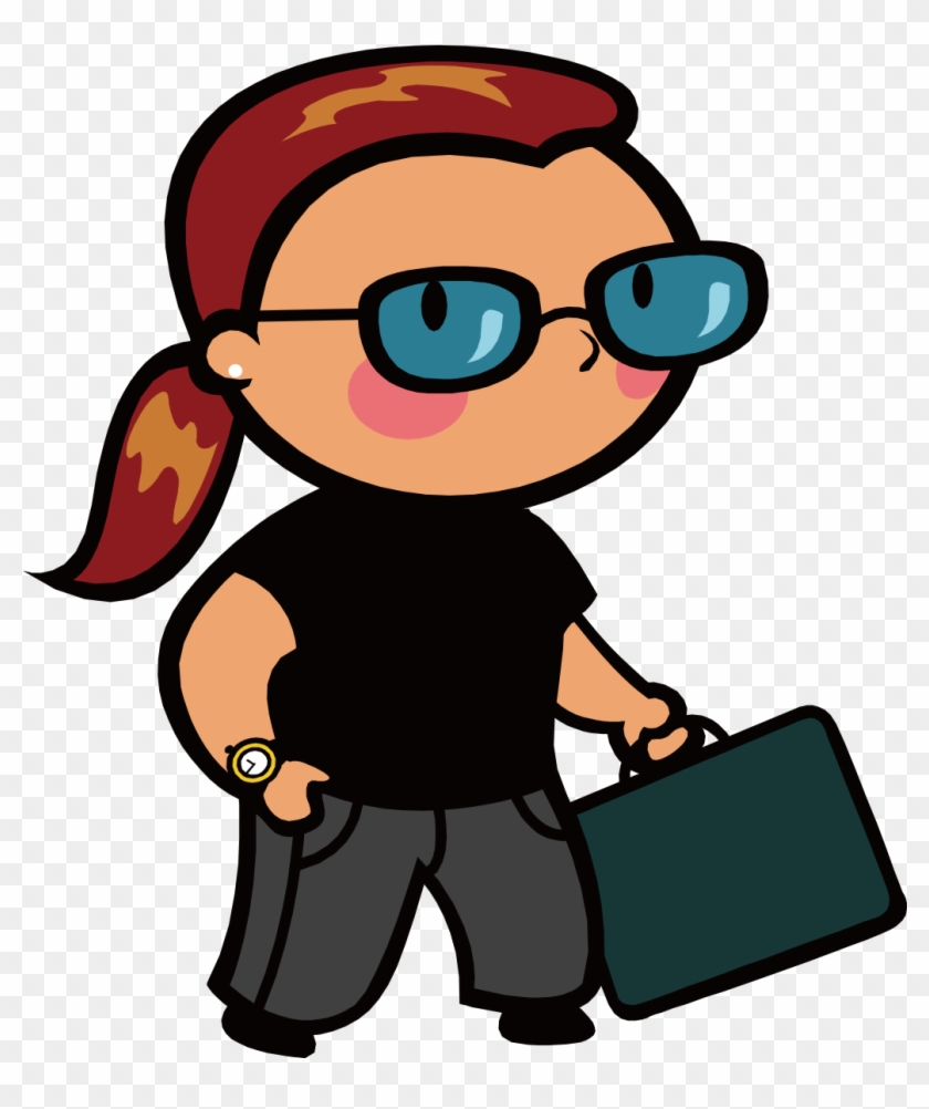 Cool Girl With Glasses 1181*1181 Transprent Png Free - Person With A Suitcase Animated #1308285
