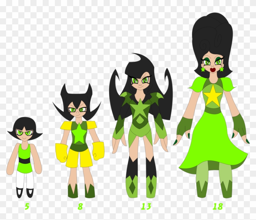 Buttercup Age And Suit Evolution Chart - Comics #1308808