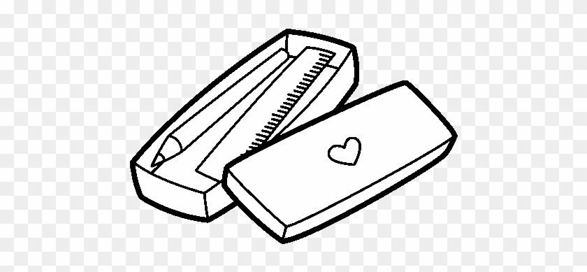 Little Box With Pencil And Ruler Coloring Page - Pencil Case Coloring #1308992