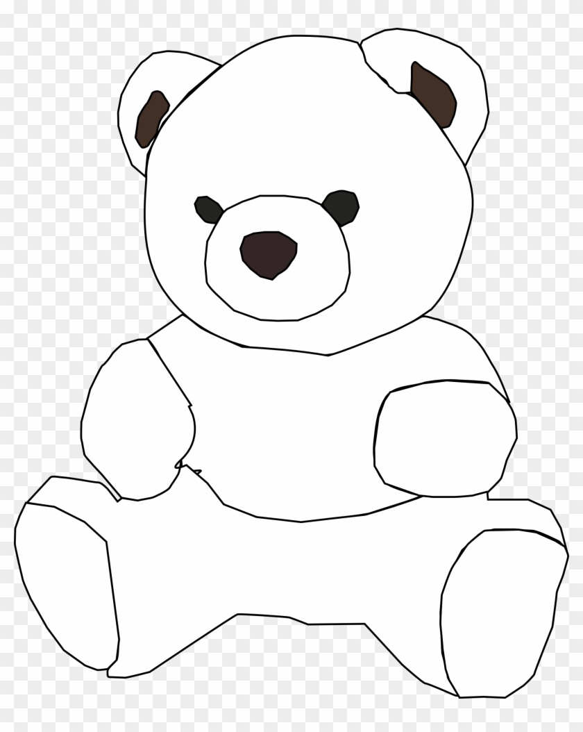 Teddy Bear Black White Line Art - Black And White Teddies #1309022